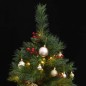 vidaXL Künstlicher Weihnachtsbaum Klappbar 150 LEDs & Kugeln 150 cm vidaXL Künstlicher Weihnachtsbaum Klappbar 150 LEDs & Kugeln 150 cm