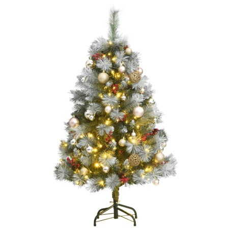 vidaXL Künstlicher Weihnachtsbaum Klappbar 150 LEDs & Kugeln 150 cm