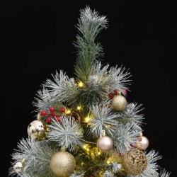 vidaXL Künstlicher Weihnachtsbaum Klappbar 150 LEDs & Kugeln 150 cm