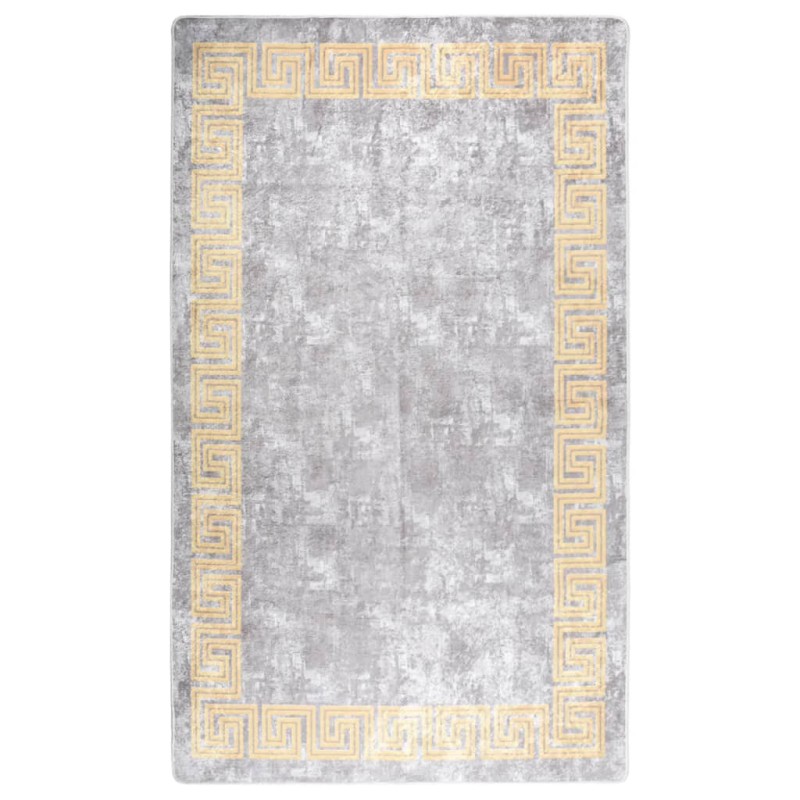 vidaXL Teppich Waschbar Grau und Golden 120x170 cm Rutschfest vidaXL Teppich Waschbar Grau und Golden 120x170 cm Rutschfest