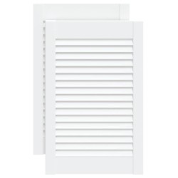 vidaXL Schranktüren Lamellen-Design 2 Stk Weiß 61,5x39,4 cm Massivholz