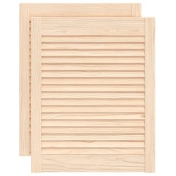 vidaXL Schranktüren Lamellen-Design 2 Stk. 61,5x49,4 cm Massivholz