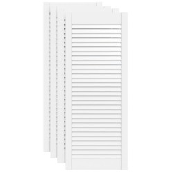 vidaXL Schranktüren Lamellen-Design 4 Stk Weiß 99,3x39,4 cm Massivholz