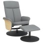 vidaXL Relaxsessel mit Fußhocker Hellgrau Stoff vidaXL Relaxsessel mit Fußhocker Hellgrau Stoff