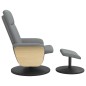 vidaXL Relaxsessel mit Fußhocker Hellgrau Stoff vidaXL Relaxsessel mit Fußhocker Hellgrau Stoff