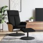 vidaXL Relaxsessel mit Fußhocker Schwarz Stoff vidaXL Relaxsessel mit Fußhocker Schwarz Stoff