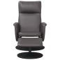 vidaXL Relaxsessel mit Fußhocker Grau Kunstleder vidaXL Relaxsessel mit Fußhocker Grau Kunstleder
