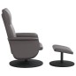 vidaXL Relaxsessel mit Fußhocker Grau Kunstleder vidaXL Relaxsessel mit Fußhocker Grau Kunstleder
