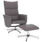 vidaXL Relaxsessel mit Fußhocker Grau Kunstleder vidaXL Relaxsessel mit Fußhocker Grau Kunstleder