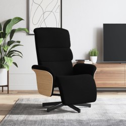 vidaXL Relaxsessel mit Fußteil Schwarz Stoff