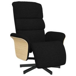 vidaXL Relaxsessel mit Fußteil Schwarz Stoff