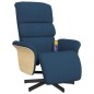 vidaXL Massagesessel mit Fußteil Blau Stoff vidaXL Massagesessel mit Fußteil Blau Stoff