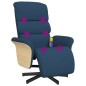 vidaXL Massagesessel mit Fußteil Blau Stoff vidaXL Massagesessel mit Fußteil Blau Stoff