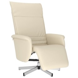 vidaXL Relaxsessel mit Fußteil Creme Kunstleder