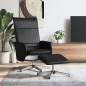 vidaXL Relaxsessel mit Fußhocker Schwarz Kunstleder vidaXL Relaxsessel mit Fußhocker Schwarz Kunstleder