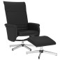 vidaXL Relaxsessel mit Fußhocker Schwarz Kunstleder vidaXL Relaxsessel mit Fußhocker Schwarz Kunstleder