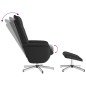 vidaXL Relaxsessel mit Fußhocker Schwarz Kunstleder vidaXL Relaxsessel mit Fußhocker Schwarz Kunstleder
