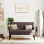 vidaXL Sitzbank mit Rückenlehne Dunkelbraun 120x62x75,5 cm Stoff vidaXL Sitzbank mit Rückenlehne Dunkelbraun 120x62x75,5 cm Stoff