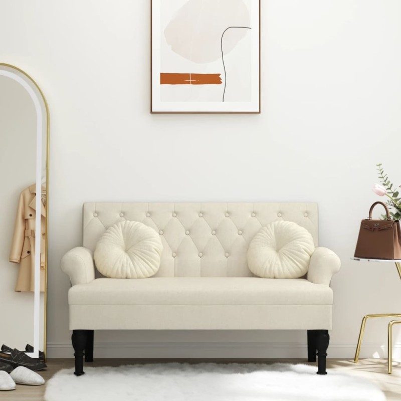vidaXL Sitzbank mit Rückenlehne Leinen 120x62x75,5 cm Stoff vidaXL Sitzbank mit Rückenlehne Leinen 120x62x75,5 cm Stoff