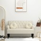 vidaXL Sitzbank mit Rückenlehne Leinen 120x62x75,5 cm Stoff vidaXL Sitzbank mit Rückenlehne Leinen 120x62x75,5 cm Stoff