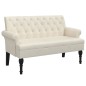 vidaXL Sitzbank mit Rückenlehne Leinen 120x62x75,5 cm Stoff vidaXL Sitzbank mit Rückenlehne Leinen 120x62x75,5 cm Stoff