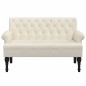 vidaXL Sitzbank mit Rückenlehne Leinen 120x62x75,5 cm Stoff vidaXL Sitzbank mit Rückenlehne Leinen 120x62x75,5 cm Stoff