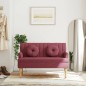 vidaXL Sitzbank mit Kissen Weinrot 113x64,5x75,5 cm Stoff vidaXL Sitzbank mit Kissen Weinrot 113x64,5x75,5 cm Stoff