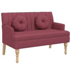 vidaXL Sitzbank mit Kissen Weinrot 113x64,5x75,5 cm Stoff