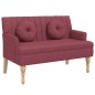 vidaXL Sitzbank mit Kissen Weinrot 113x64,5x75,5 cm Stoff vidaXL Sitzbank mit Kissen Weinrot 113x64,5x75,5 cm Stoff