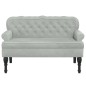 vidaXL Sitzbank mit Rückenlehne Hellgrau 119,5x64,5x75 cm Samt vidaXL Sitzbank mit Rückenlehne Hellgrau 119,5x64,5x75 cm Samt