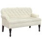 vidaXL Sitzbank mit Rückenlehne Creme 119,5x64,5x75 cm Samt vidaXL Sitzbank mit Rückenlehne Creme 119,5x64,5x75 cm Samt