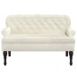 vidaXL Sitzbank mit Rückenlehne Creme 119,5x64,5x75 cm Samt vidaXL Sitzbank mit Rückenlehne Creme 119,5x64,5x75 cm Samt