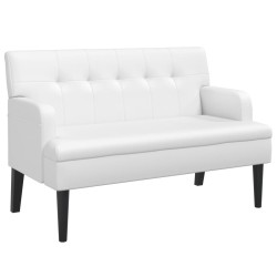 vidaXL Sitzbank mit Rückenlehne Weiß 112x65,5x75 cm Kunstleder