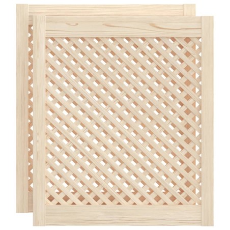 vidaXL Schranktüren 2 Stk. Gitterdesign 59,5x69 cm Massivholz Kiefer