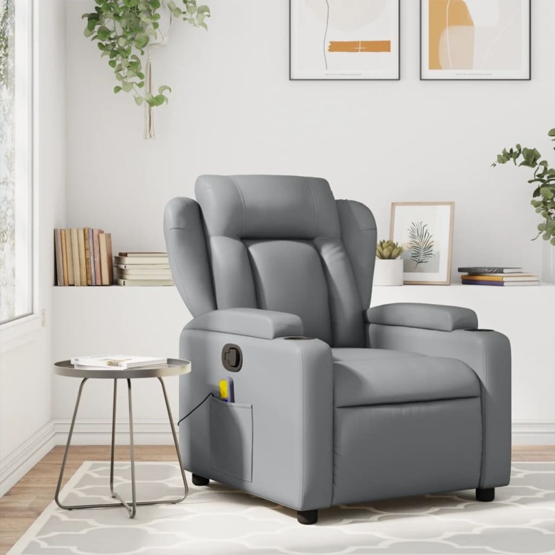 vidaXL Relaxsessel Grau Kunstleder vidaXL Relaxsessel Grau Kunstleder