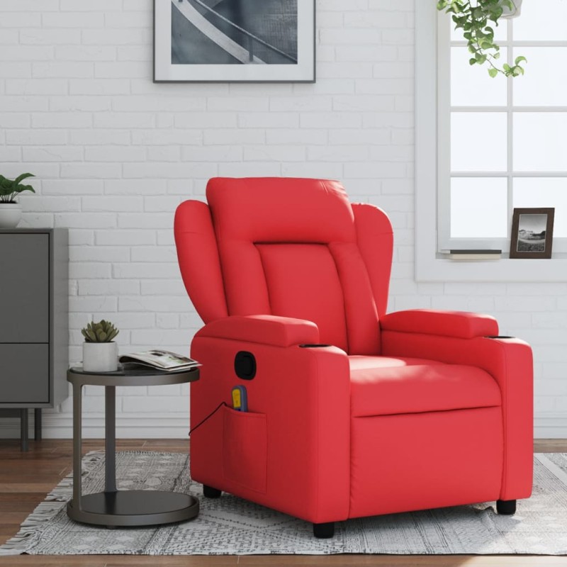 vidaXL Massagesessel Rot Kunstleder vidaXL Massagesessel Rot Kunstleder