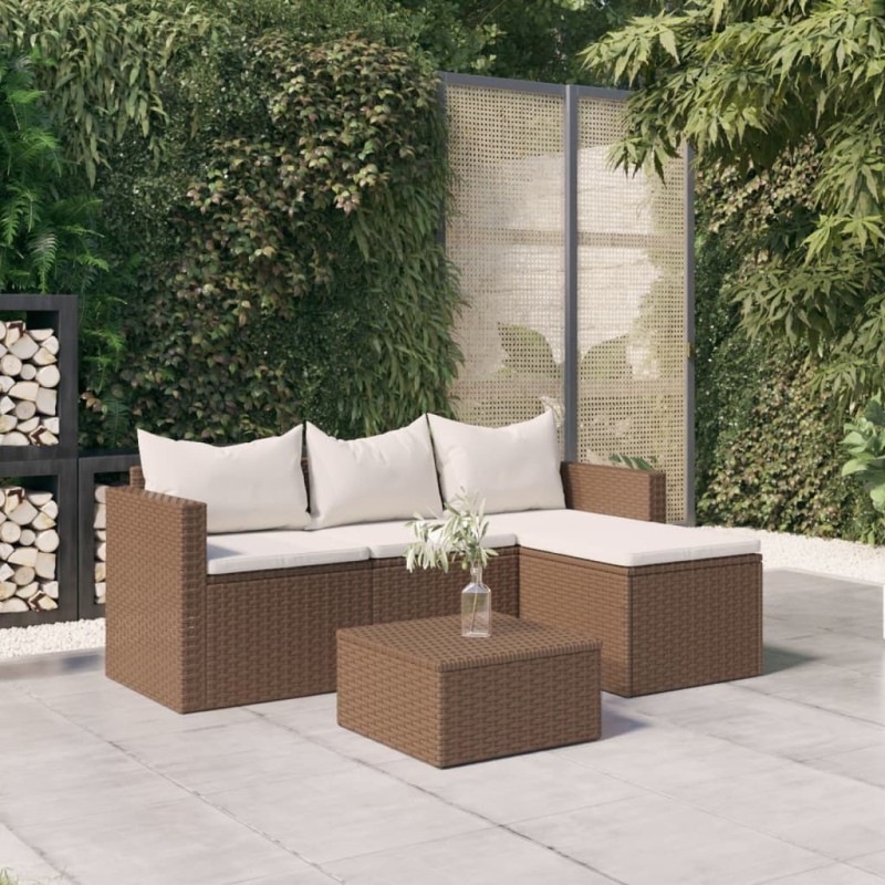 Garten-Lounge-Set Braun Poly Rattan Garten-Lounge-Set Braun Poly Rattan