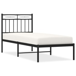 vidaXL Bettgestell mit Kopfteil Metall Schwarz 80x200 cm