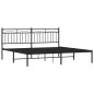 vidaXL Bettgestell mit Kopfteil Metall Schwarz 183x213 cm vidaXL Bettgestell mit Kopfteil Metall Schwarz 183x213 cm
