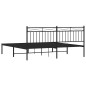 vidaXL Bettgestell mit Kopfteil Metall Schwarz 183x213 cm vidaXL Bettgestell mit Kopfteil Metall Schwarz 183x213 cm