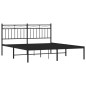 vidaXL Bettgestell mit Kopfteil Metall Schwarz 160x200 cm vidaXL Bettgestell mit Kopfteil Metall Schwarz 160x200 cm