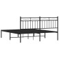 vidaXL Bettgestell mit Kopfteil Metall Schwarz 160x200 cm vidaXL Bettgestell mit Kopfteil Metall Schwarz 160x200 cm