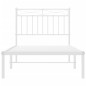 vidaXL Bettgestell mit Kopfteil Metall Weiß 90x190 cm vidaXL Bettgestell mit Kopfteil Metall Weiß 90x190 cm