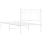 vidaXL Bettgestell mit Kopfteil Metall Weiß 90x190 cm vidaXL Bettgestell mit Kopfteil Metall Weiß 90x190 cm