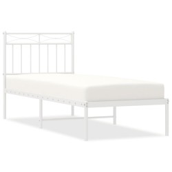 vidaXL Bettgestell mit Kopfteil Metall Weiß 75x190 cm