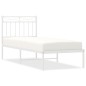 vidaXL Bettgestell mit Kopfteil Metall Weiß 75x190 cm