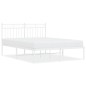 vidaXL Bettgestell mit Kopfteil Metall Weiß 135x190 cm vidaXL Bettgestell mit Kopfteil Metall Weiß 135x190 cm