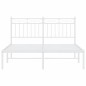 vidaXL Bettgestell mit Kopfteil Metall Weiß 135x190 cm vidaXL Bettgestell mit Kopfteil Metall Weiß 135x190 cm