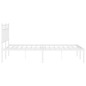 vidaXL Bettgestell mit Kopfteil Metall Weiß 135x190 cm vidaXL Bettgestell mit Kopfteil Metall Weiß 135x190 cm