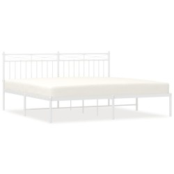 vidaXL Bettgestell mit Kopfteil Metall Weiß 183x213 cm